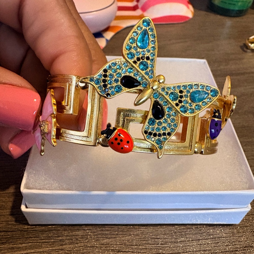 Gold Butterfly and Ladybug Bracelet